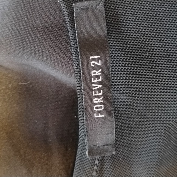 Forever 21 Woman's Black Plunging V Neck Sheer Mesh Bodysuit High Waist, Size: S - Picture 2 of 7